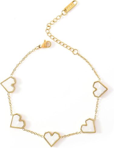 14K Gold Plated Heart Bracelet for Women， Love Friendship Adjustable Link Chain Bracelets Gifts Trendy for Women Teen Girls in Saudi Arabia