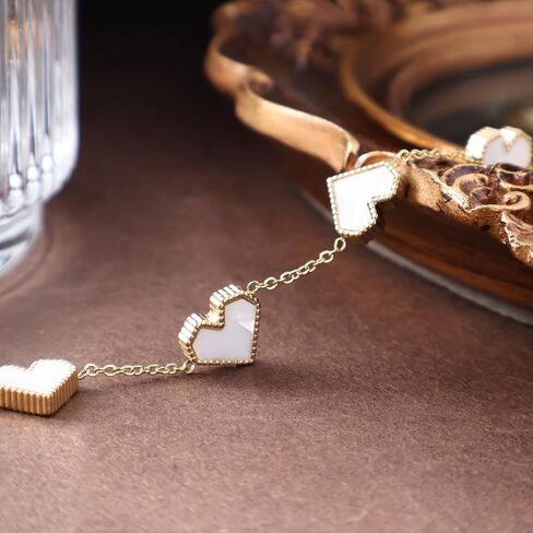 14K Gold Plated Heart Bracelet for Women， Love Friendship Adjustable Link Chain Bracelets Gifts Trendy for Women Teen Girls in Saudi Arabia
