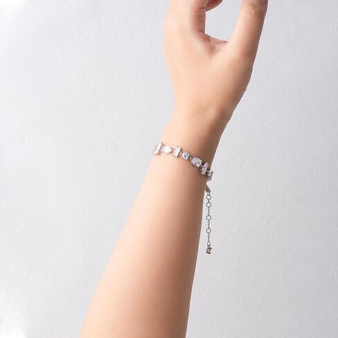 G&GEMSJEW 5A Cubic Zirconia Link-Bracelets for Women Rhodium Plated or 14K Gold Plated in Saudi Arabia