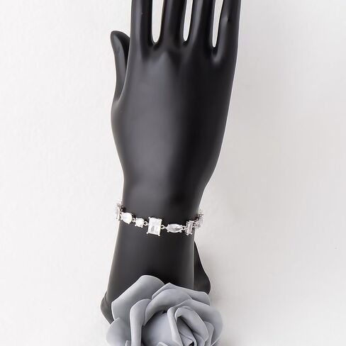 G&GEMSJEW 5A Cubic Zirconia Link-Bracelets for Women Rhodium Plated or 14K Gold Plated in Saudi Arabia