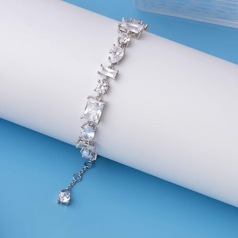 G&GEMSJEW 5A Cubic Zirconia Link-Bracelets for Women Rhodium Plated or 14K Gold Plated in Saudi Arabia
