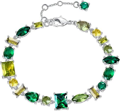 G&GEMSJEW 5A Cubic Zirconia Link-Bracelets for Women Rhodium Plated or 14K Gold Plated in Saudi Arabia
