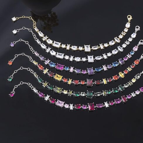 G&GEMSJEW 5A Cubic Zirconia Link-Bracelets for Women Rhodium Plated or 14K Gold Plated in Saudi Arabia