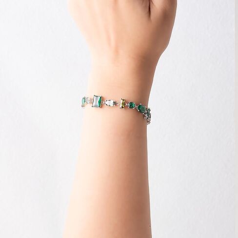 G&GEMSJEW 5A Cubic Zirconia Link-Bracelets for Women Rhodium Plated or 14K Gold Plated in Saudi Arabia