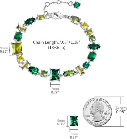 G&GEMSJEW 5A Cubic Zirconia Link-Bracelets for Women Rhodium Plated or 14K Gold Plated in Saudi Arabia