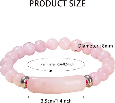 ربط سوار فرمون للنساء، 8 مم شفاء كريستال الخرز تمتد سوار، الوردي روز كوارتز كريستال فرمون سوار، اليدوية حسن الحظ الطاقة شقرا حجر مطرز الإسورة هدايا المجوهرات للنساء in Kuwait