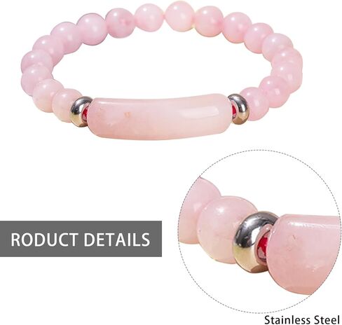 ربط سوار فرمون للنساء، 8 مم شفاء كريستال الخرز تمتد سوار، الوردي روز كوارتز كريستال فرمون سوار، اليدوية حسن الحظ الطاقة شقرا حجر مطرز الإسورة هدايا المجوهرات للنساء in Kuwait