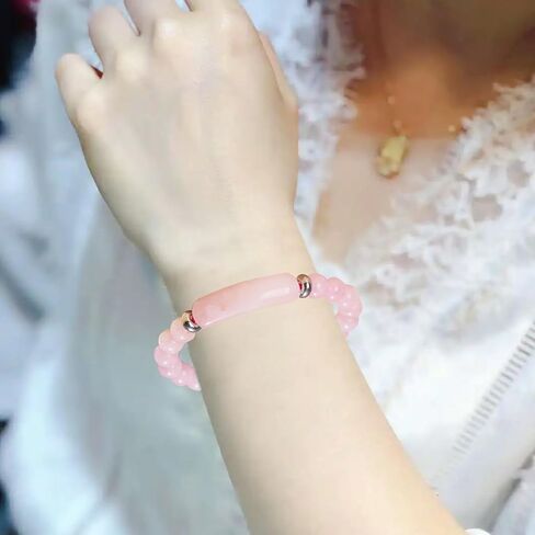 ربط سوار فرمون للنساء، 8 مم شفاء كريستال الخرز تمتد سوار، الوردي روز كوارتز كريستال فرمون سوار، اليدوية حسن الحظ الطاقة شقرا حجر مطرز الإسورة هدايا المجوهرات للنساء in Kuwait