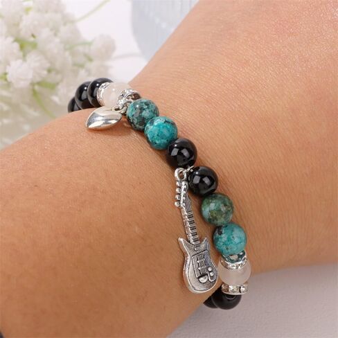 Inspirational Gifts for Women Men - Get Well Soon Crystal Heart Guitar Bracelets Healing Relaxation Chakra Bracelet for Graduation Birthday Christmas Mothers day Y2K Star Valentines Teacher Appreciation Gifts in Saudi Arabia