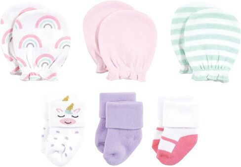 Hudson Baby Baby Girls Caps or Headbands, Bibs, Mittens and Socks 12pc Set, Strawberry, 0-6 Months in Saudi Arabia