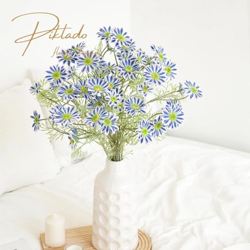 Cosmos Silk Flowers 24'' Wild Flowers Artificial Fake Flowers Arrangement for Wedding Party Kitchens Home Decoration (Blue) in Saudi Arabia