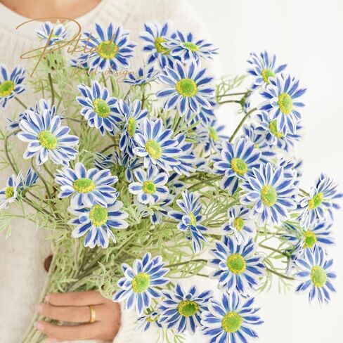 Cosmos Silk Flowers 24'' Wild Flowers Artificial Fake Flowers Arrangement for Wedding Party Kitchens Home Decoration (Blue) in Saudi Arabia
