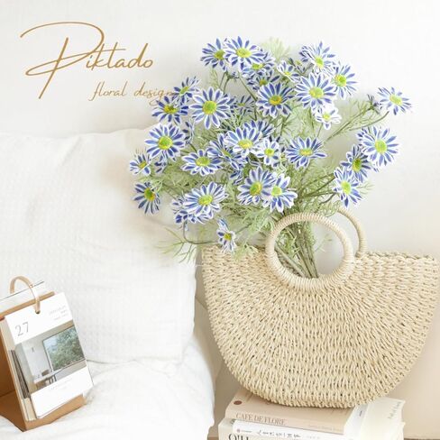 Cosmos Silk Flowers 24'' Wild Flowers Artificial Fake Flowers Arrangement for Wedding Party Kitchens Home Decoration (Blue) in Saudi Arabia