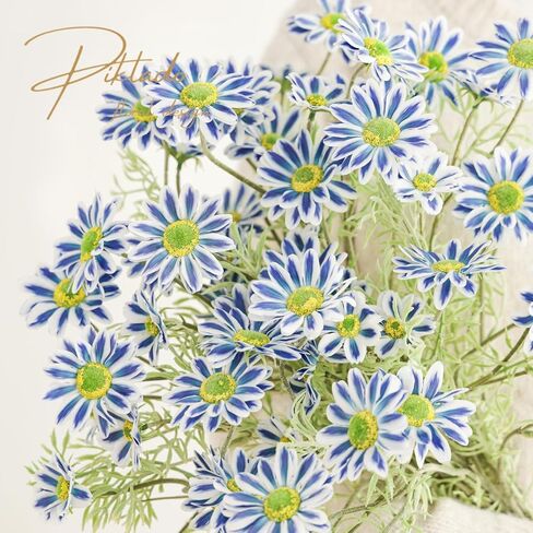 Cosmos Silk Flowers 24'' Wild Flowers Artificial Fake Flowers Arrangement for Wedding Party Kitchens Home Decoration (Blue) in Saudi Arabia