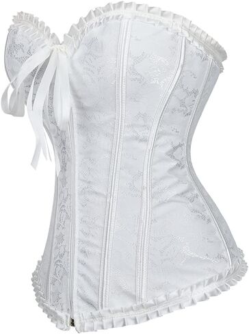 Grebrafan Womens Corsets Zip Renaissance Corset Bustier Top in Kuwait
