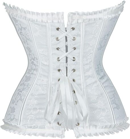 Grebrafan Womens Corsets Zip Renaissance Corset Bustier Top in Kuwait