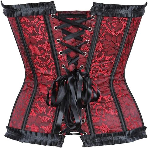 Grebrafan Womens Corsets Zip Renaissance Corset Bustier Top in Kuwait