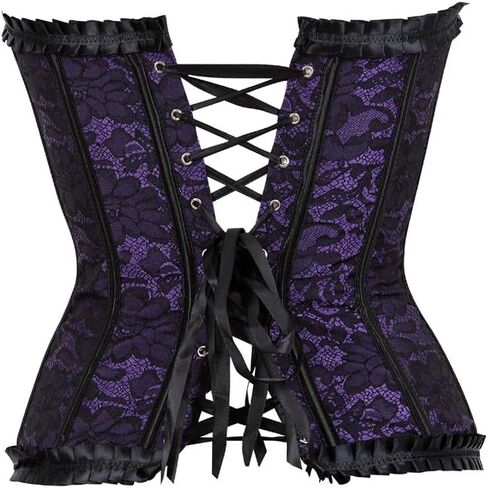Grebrafan Womens Corsets Zip Renaissance Corset Bustier Top in Kuwait