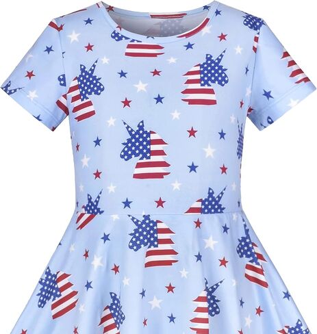 Sunny Fashion Girls Dress Short Sleeve Casual Summer Sundress in Kuwait