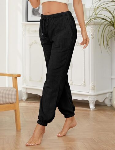 سروال بيجامة حريمي من Springrain سروال منفوش مريح من الصوف الدافئ مع جيوب in Kuwait