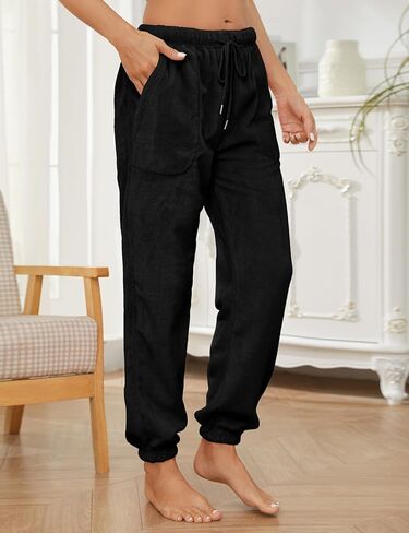 سروال بيجامة حريمي من Springrain سروال منفوش مريح من الصوف الدافئ مع جيوب in Kuwait