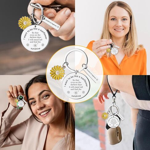 سلسلة مفاتيح عباد الشمس هدايا ملهمة للنساء، هدية روحية للفتيات والأولاد، سلاسل مفاتيح لجوارب عيد الميلاد للابنة in Kuwait