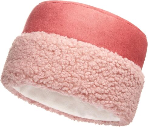 Futrzane Sherpa Trim Hat - Winter Hats for Women - Suede Hat with Sherpa Fleece in Kuwait