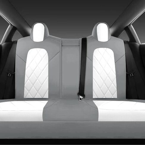 مجموعة غطاء مقعد من الجلد الصناعي Tapha لسيارة Tesla Model 3 2017-2022، قابلة للتنفس ومقاومة للماء، وتتضمن أغطية مقاعد للمقاعد الأمامية والخلفية (أبيض/وردي) in Kuwait