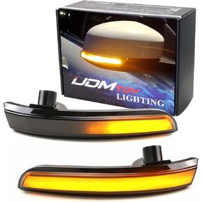 iJDMTOY Smoked Lens Dynamic Sequential Blink LED Side Mirror Turn Signal Light Strip Assembly Compatible With Ford 2012-2018 Focus, 2013-2019 Escape, 2015-2018 C-Max