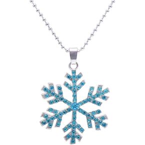 Paialco Blue/White Frozen Snowflake Christmas Pendant Necklace for Women Holiday Gift in Kuwait