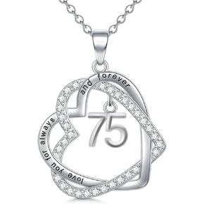 TOUPOP Valentines Day Gifts for Her 925 Sterling Silver Forever Love Heart Necklace Heart Year Old Jewelry Anniversary Birthday Gifts Women Girlfriend Wife Mom Grandma