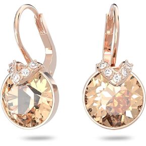 SWAROVSKI Women's Bella V Pierced Earrings, Rose-gold Plated, Pink Crystal
