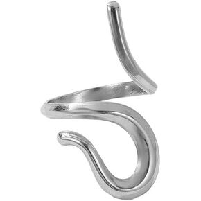 Win&Will Silver Color Irregular Geometric Hollow Out Snake Shaped Adjustable Open Ring For Women
