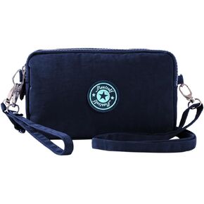 Crossbody Shoulder Bag for Women, Lightweight Travel Purse 3 Layers Zipper Wallet Wrist Bags Casual Sling Bags