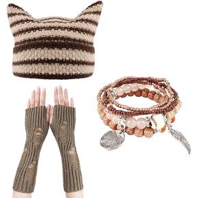 Women Caps Hats, Women's Fingerless Gloves, Bracelets Gifts for Women, Colorful Therian Things Y2k Accessories