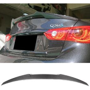 Rear Trunk Spoiler Wing for 2014-2024 Infiniti Q50 Carbon Fiber Style M4 Type
