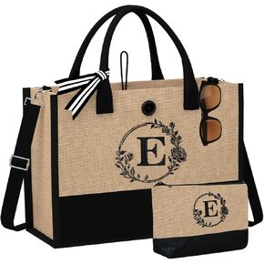 BeeGreen Personlized Birthday Gifts Jute Bag with Makeup Bag for Women