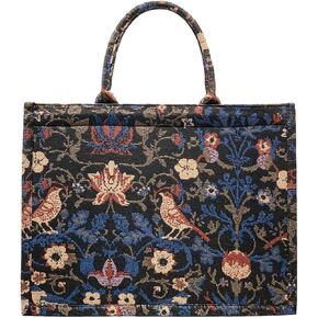 Retro Embroidery Jacquard Handbag Luxury Large Capacity Tote Bags Cotton Linen Bag for Women