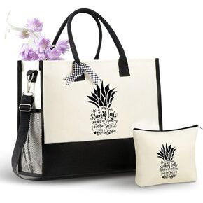InnoBeta Pineapple Gifts Canvas Tote Bag for Pineapple Lovers Women, Pineapple Bag, Pineapple Themed Gifts for Birthday, Thanksgiving, Christmas