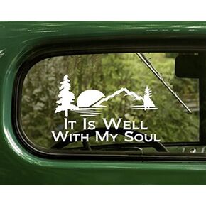 YttBuy-it is Well with My Soul Decal Stickers White for Window Car Truck Laptop Bumper Sticker