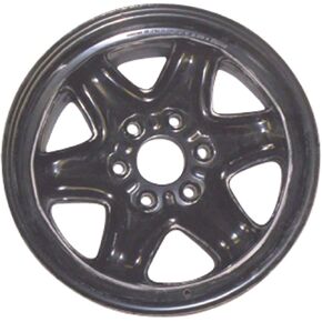 STL05407U45 Black Wheel with Painted and Meets All Federal Motor Safety Standards (17 x 7.5 inches /6 x 132 mm, 50 mm Offset)