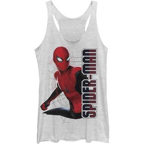 Marvel Women's Racerback Tank Top with Spider Webs Print