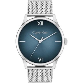 Calvin Klein Ascend - Men's 3H Quartz Watch Stainless Steel, Mesh Bracelet - Water Resistant 3 ATM/30 Meters - Fashionable CK Watch for Women - 43 mm