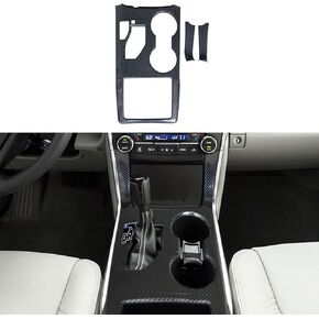 ruihe Carbon Fiber Color Car Gear Shift Knob Console Panel Trims Cup Holder Frame Cover Compatible with Fit for Toyota Camry 2015 2016 2017
