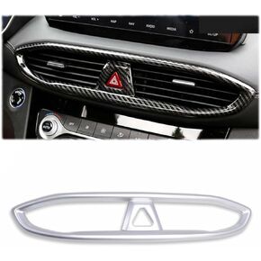 for Hyundai Santa Fe 2019 2020 2021 2022 2023 Center Contro Airconditioning Vent Frame Trim - ABS Carbon Fiber Sport Interior Accessories