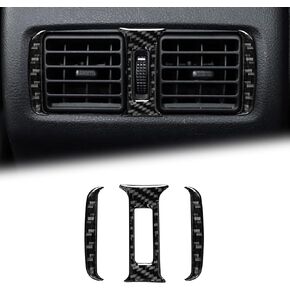 Compatible with Carbon Fiber Rear Air Outlet Trim Interior Accessories for Toyota 4Runner SUV 2010-2024 (3PCS Black)