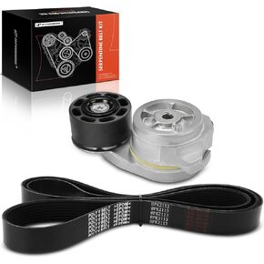 A-Premium Engine Serpentine Belt Drive Kit Compatible with Ford F-650 F650 2011-2013, F-750 F750 2011-2013 2015-6.7L