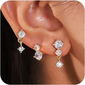 Gold Earrings For Women 14K Gold Hoop Earrings for Women Chunky Trendy Dainty Gold Stud Earrings Set for Women Gold Jewelry
