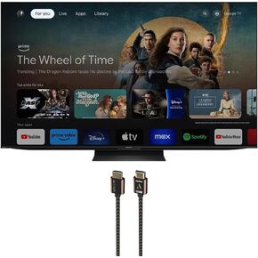 SHARP 4T-C65FV1U 65 Inch AQUOS XLED 4K Ultra HD Mini LED Google TV with an Austere 3S-4KHD2-2.5M III Series 4K HDMI 2.5m Cable (2024)