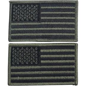 2 Pack Hero's Pride Tactical American Flag Patches - 3-3/8" x 2" Embroidered USA Uniform Emblem Patch - Hook and Loop Designed for Military and Tactical Clothing - Reverse Black USA Flag (2 Pieces) in Kuwait